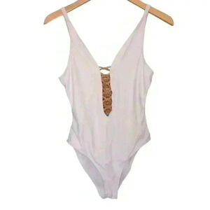 Refuge One Piece Swimsuit White and Gold